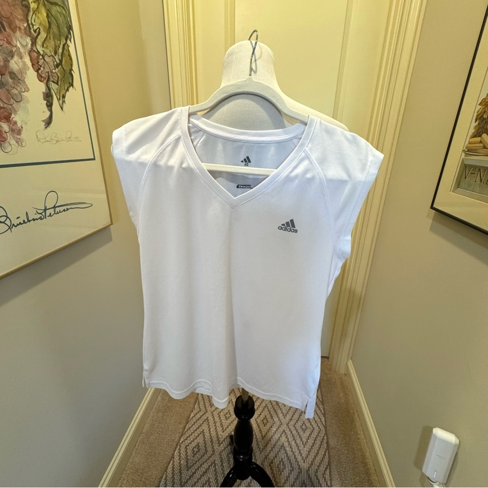 Adidas White Sleeveless Climalite